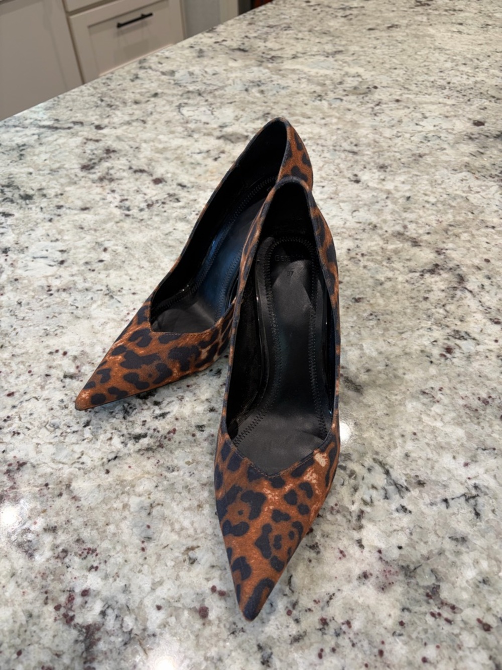 Bershka Leopard-Print Pointed Toe Pumps - Brown & Black